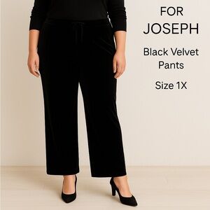 ✨ FOR JOSEPH Black Velvet Pants – Size 1X